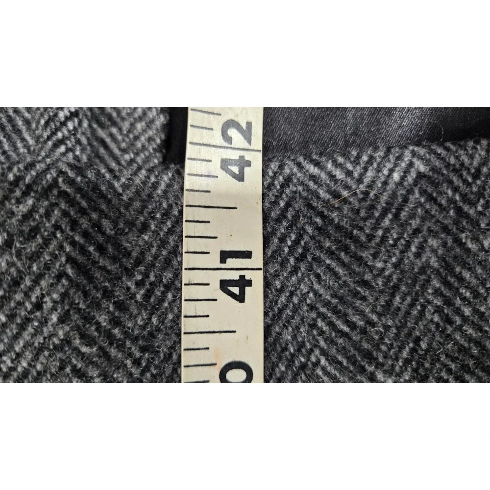 Vintage Gray Stratojac Herringbone Duster Size 44 Wool Nylon